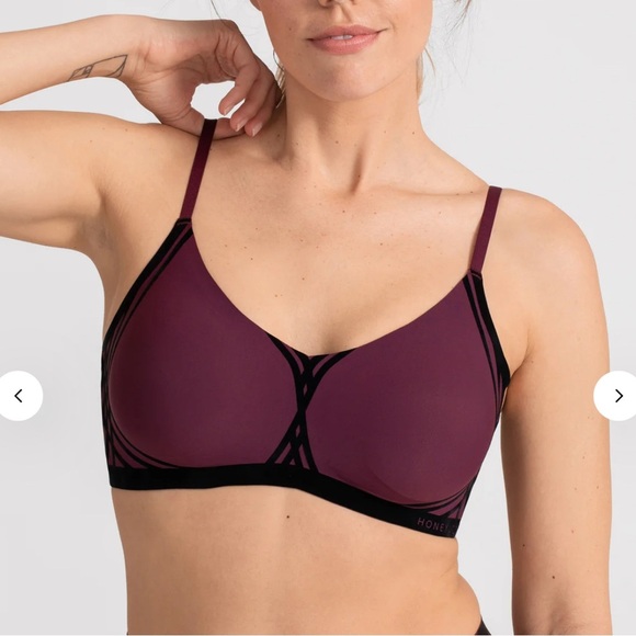 Honeylove Size Large Fig Silhouette Geometric Wireless Bra Comfort Smoothing - Picture 1 of 6